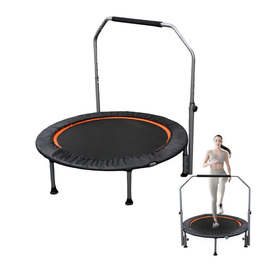 Folding Mini Fitness Trampoline With Adjustable Handles