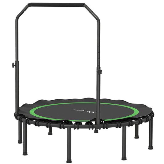 48" Green Foldable Fitness Rebounder Trampoline with Adjustable Handle