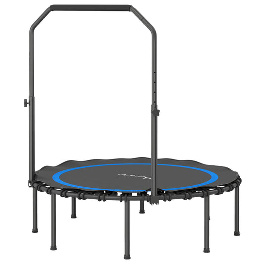45" Blue Foldable Fitness Rebounder Trampoline with Adjustable Handle