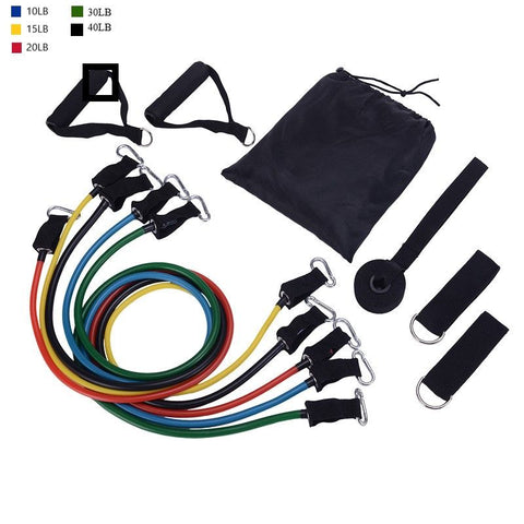 11-Piece Resistance Band Set for Home Fitness Training