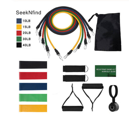 11-Piece Resistance Band Set for Home Fitness Training