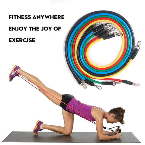 11-Piece Resistance Band Set for Home Fitness Training