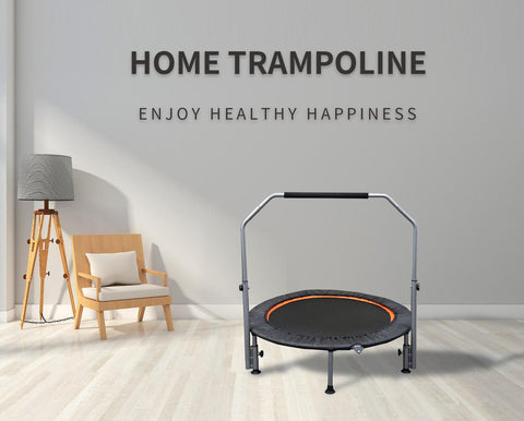 Folding Mini Fitness Trampoline With Adjustable Handles