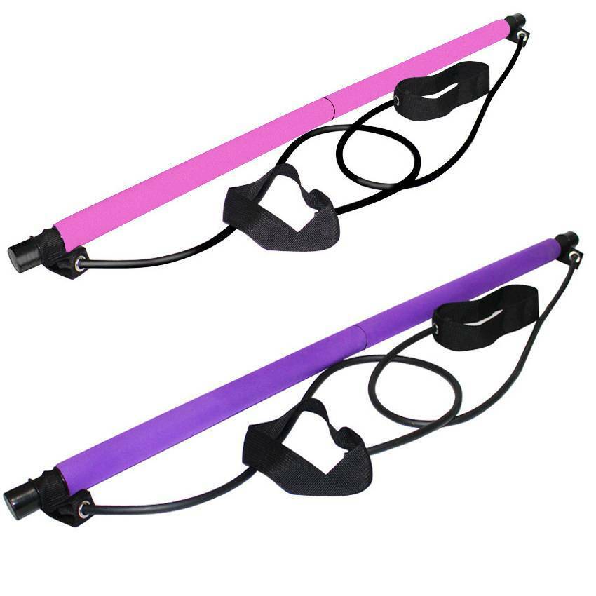 Portable Pilates Bar with Resistance Bands and Foot Straps