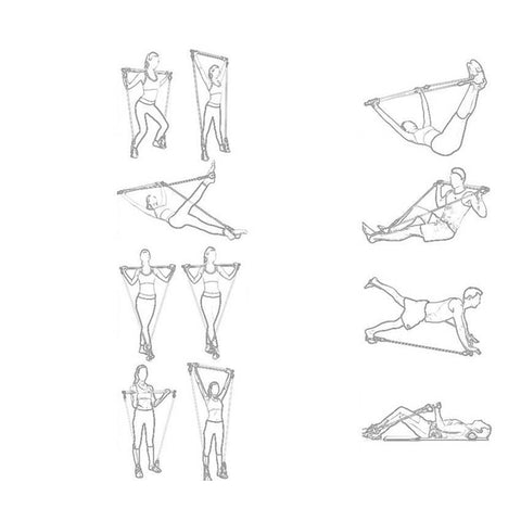 Portable Pilates Bar with Resistance Bands and Foot Straps