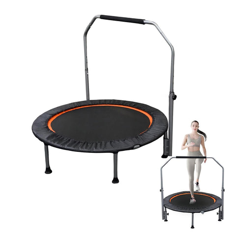 Folding Mini Fitness Trampoline With Adjustable Handles