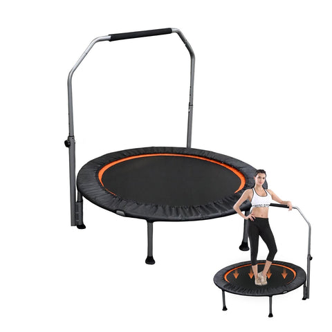 Folding Mini Fitness Trampoline With Adjustable Handles