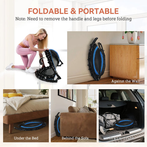 48-Inch Foldable Fitness Trampoline with Adjustable Handle