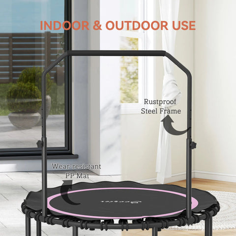 48-Inch Foldable Exercise Trampoline with Adjustable Handle