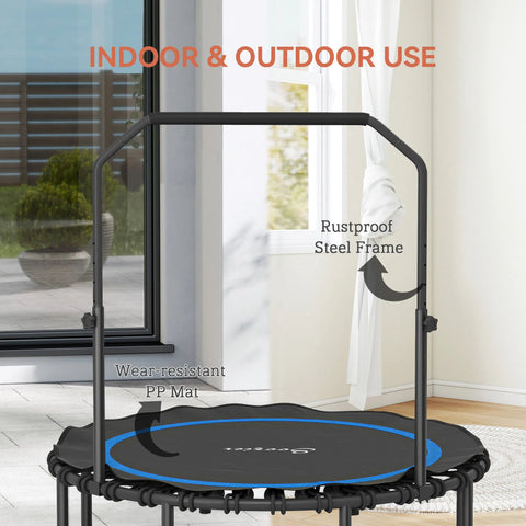 48-Inch Foldable Fitness Trampoline with Adjustable Handle