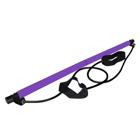 Portable Pilates Bar with Resistance Bands and Foot Straps