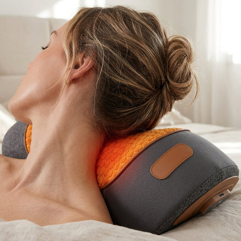 Gripster® Neck massager thera pillow with heat and vibration